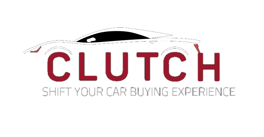 “Clutch Auto Broker logo featuring a sleek car outline and the tagline ‘Shift Your Car Buying Experience’”
